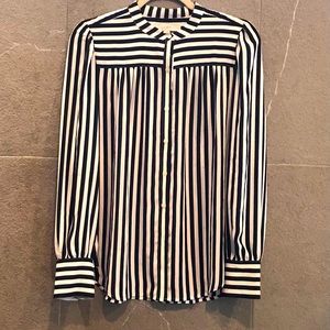 🖤🤍🖤🎉HOST PICK x 2!!!🎉🖤🤍🖤 NWT LOFT Striped Shirttail Blouse Size S